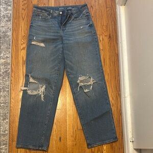 Distressed Blue Jeans